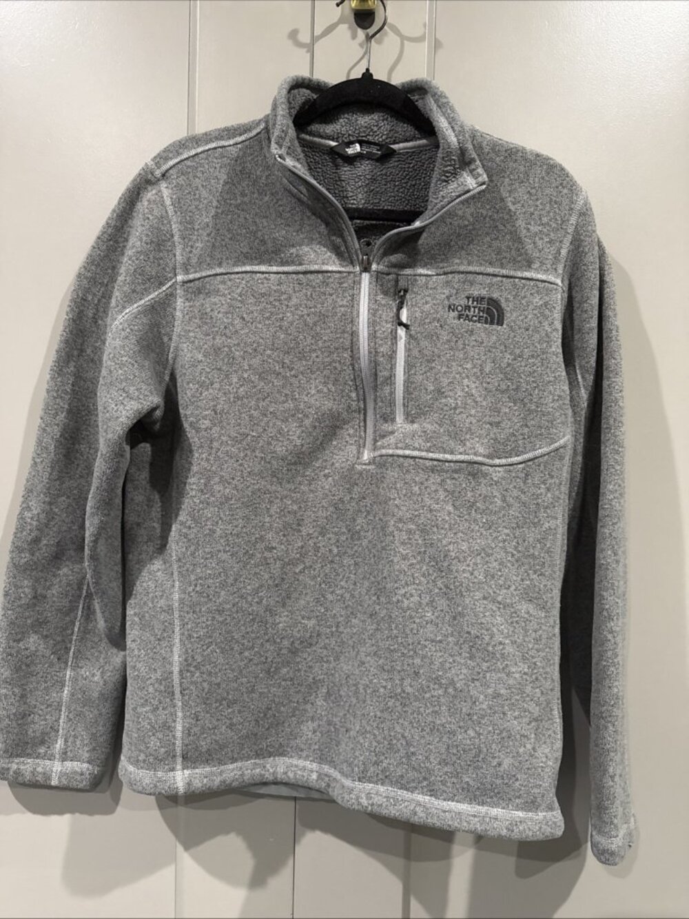 The North Face Men's Leo Gordon Lyon 1/4 Zip Fleece Jacket Beige Navy Black M